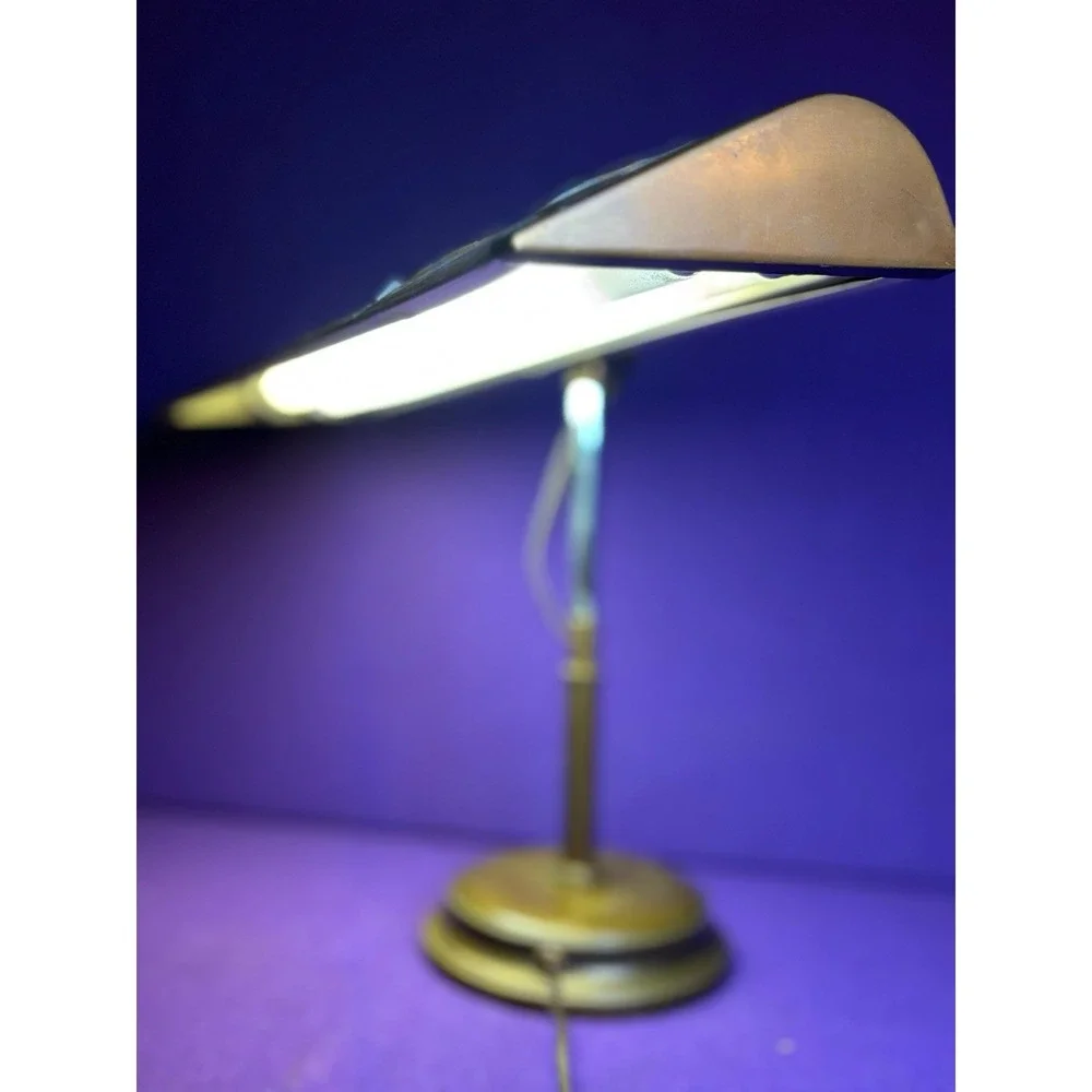 Unique Vintage MCM Banker's Kennedy Style Lamp w/ Provenance/Clippings